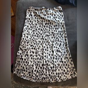 Leopard Print Black and White Skirt